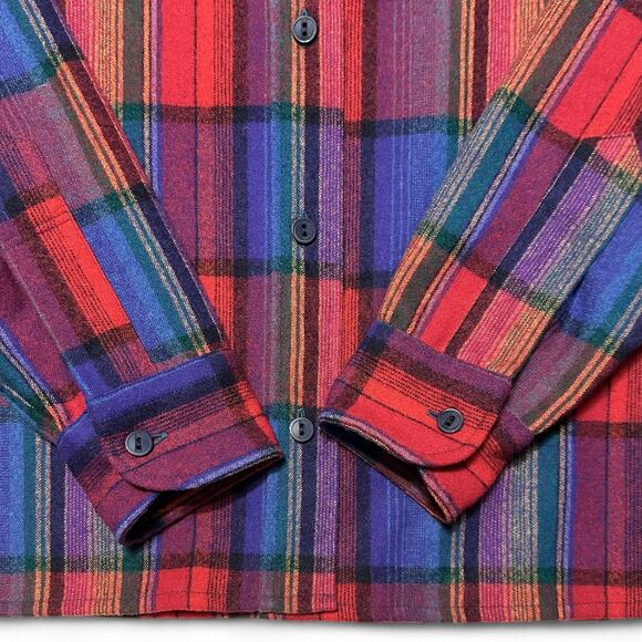 Vintage 70s Pendleton Wool Plaid Shirt Skirt 2pc Set Cottagecore Fall Outfit S-M - Picture 9 of 15